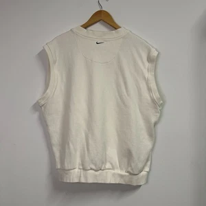 Vintage Nike Golf Vest Mens XL White Ribbed Cotton V Neck Pullover Y2K - Picture 1 of 8