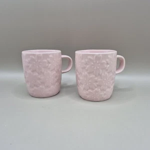 Starbucks 2 tazas de café espresso de cerámica con relieve de flor de cerezo rosa Demi Spring 2,5 OZ - Imagen 1 de 9