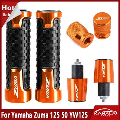 3PCS For Yamaha Zuma 125 50 YW125 Handlebar 7/8" Hand Grips Handle Bar End Cap - Image 1 of 4