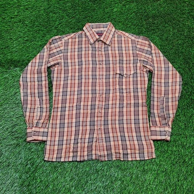 Baracuta Vintage 80s Plaid Shirt Mens M 16x33 Slim Fit Preppy Ivy League  - Image 1 of 4