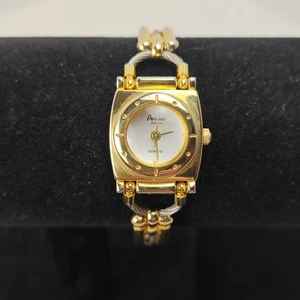 Perini Japan Quartz Ladies Stretch Bangle Band Gold Tone Working - Picture 1 of 17