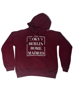 Forever 21 女式勃艮第图案套衫连帽衫,尺寸 M,长袖 — 第 1/4 张图片