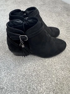 Dune Head Over Heels Black Ankle Boots Size 4 Euro 37 - Picture 1 of 5