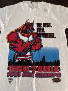 Chicago Bulls 1996 NBA Champions Starter T-shirt NWT Size 14-16 Youth 34 Chest - Picture 1 of 4