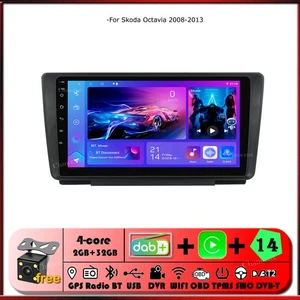 Unità principale 9" Android 14 autoradio DAB GPS navigazione per Skoda Octavia 08-13 - Foto 1 di 12