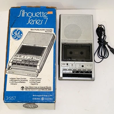 Grabadora de cinta de casete GE de colección Silhouette serie 7 modelo 3 5157A perfil delgado Foto 1 de 4