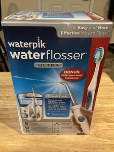 2014 NOS WaterPik Flosser Ultra 6 Tips 10 Settings w/Bonus Sonic Toothbrush NIB - Picture 1 of 3