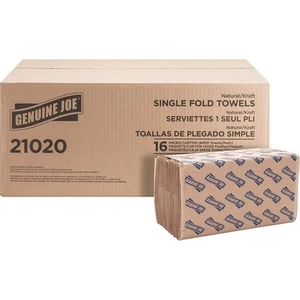 Genuine Joe Single-Fold Value Paper Towels ( - Picture 1 of 8