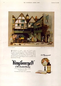 King George IV Old Scotch Whisky Print Ad 1953 Distillers Agency Edinburgh Coach - Picture 1 of 1