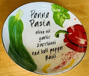 Gibson Fruit Orchard 7-3/4” Penne Pasta Recipe Bowl Zuchinni Red Bell Pepper - Picture 1 of 2