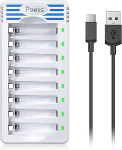 8 Bay AA AAA Independent Rechargeable Battery Charger for Ni-MH Ni-CD Batteries - Picture 1 of 8