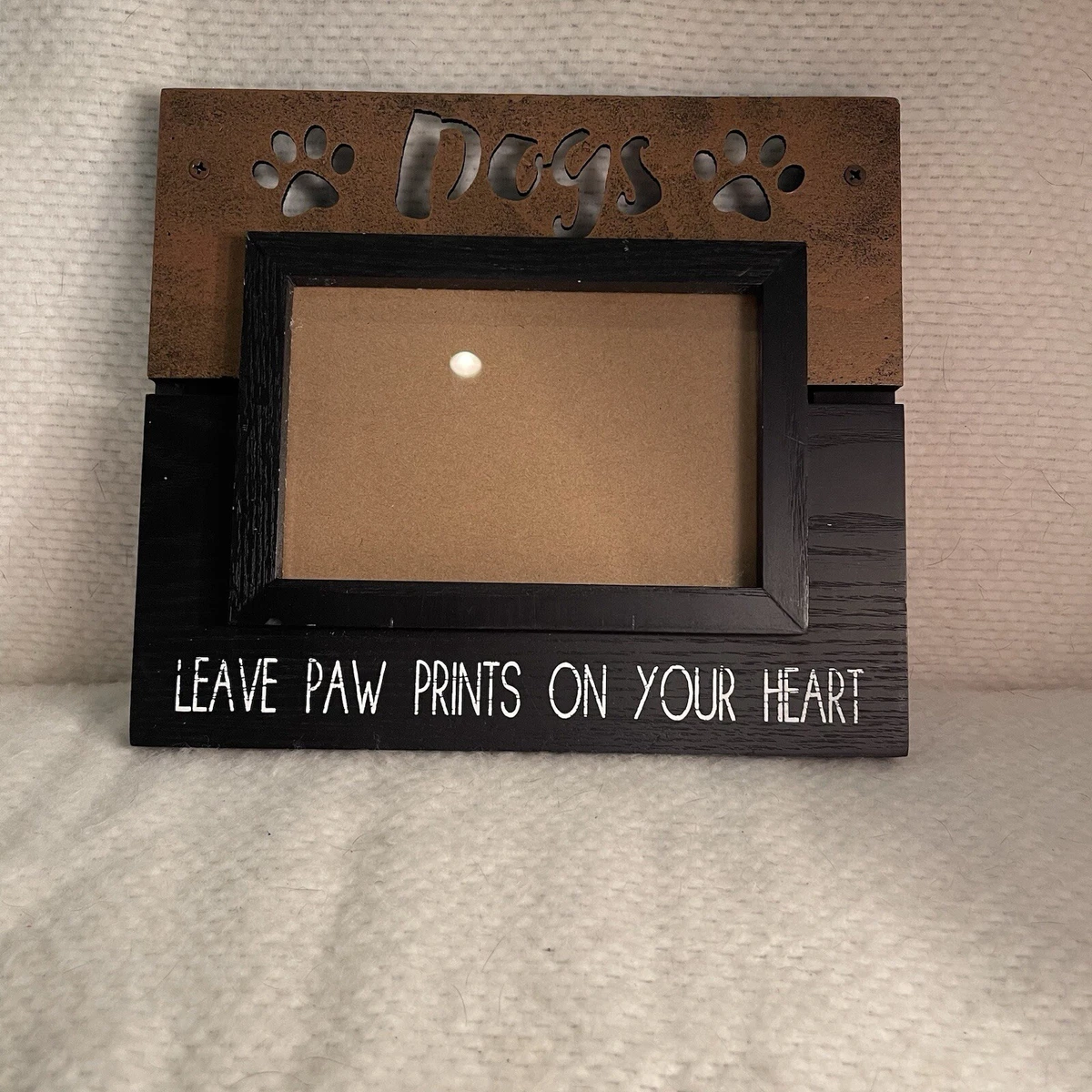 BELLA BUSTA Best Dog Ever Picture Frame - Engraved Leather-Look Frame For 4x6 Photo, Horizontal Or Vertical Display
