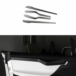 ABS Carbon Fiber Inner Door Panel Cover Trim For Tesla Model X S 2012-2021 - Picture 1 of 4