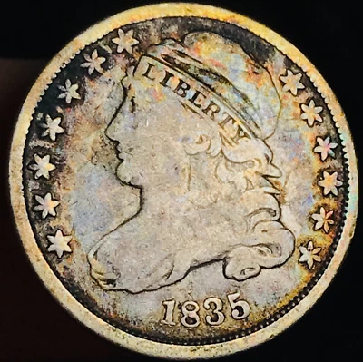 1835 Capped Bust Dime 10C Ungraded Choice 90% Silver US Type Coin CC24849 - Image 1 of 4