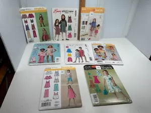 8 Girls McCall's Simplicity Sewing Patterns UNCUT Girls Sz 3-8 Dress - Picture 1 of 9