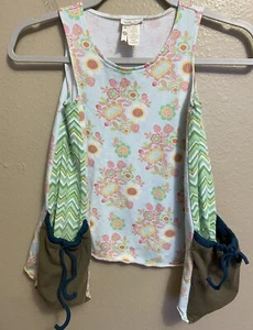 Matilda Jane Tunic Top Caught In A Breeze Sleeveless Size 8 Floral Blue Green - Picture 1 of 7