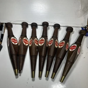 Lote de 7 Mangos de Grifo de Cerveza Schaefer 3 Caras | Estilo Madera Sintética 13" Mango Vintage - Imagen 1 de 8