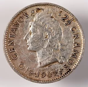 Repubblica Dominicana - 10 Centavos - 1961 - Argento .900 - Foto 1 di 2