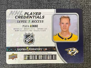 Pekka Rinne 2018-19 Upper Deck MVP NHL Player Credentials Access Level 1 #NHL-RI - Picture 1 of 2