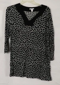 Croft&Barrow schwarz/weiß Pullover Oberteil 3/4 Ärmel Gr. XL (W665) - Bild 1 von 3