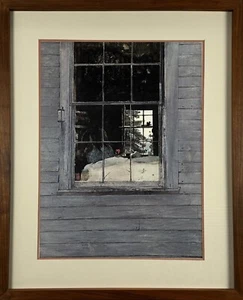 Impresión de geranios Andrew Wyeth enmarcada doble mate firmada Christina Olson Maine - Imagen 1 de 12