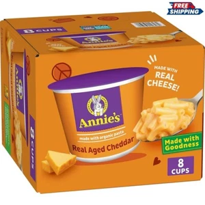 Annie’s Real Aged Cheddar Microwave Mac & Cheese with Organic Pasta, 8 Ct, 2.01 - Picture 1 of 5