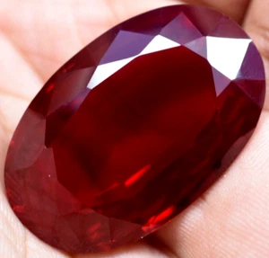 Natural 80.90 Ct Huge Blood Red Ruby Mozambique GGL Certified Loose Gemstone - Picture 1 of 12