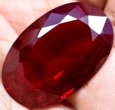 Natural 80.90 Ct Huge Blood Red Ruby Mozambique GGL Certified Loose Gemstone - Image 1 of 4