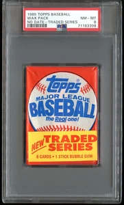 1985 Topps Baseball Wax Pack Traded Series No Date PSA 8 Extremely Rare - Picture 1 of 2