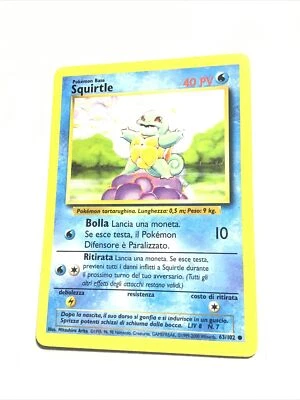 SQUIRTLE - 63/102 - 40 PV - ITALIAN - Base - Pokemon Card - MP - Image 1 of 2