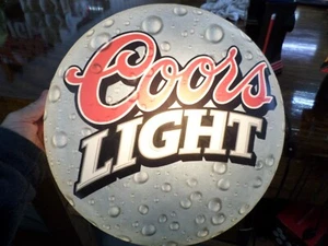 AWESOME COORS LIGHT BEER LIGHTED BOTTLE CAP SIGN 15" DIAMETER RARE FIND 1999 - Picture 1 of 7