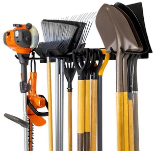 Garage Tool Organizer Wall Mount Shovel & Rake Hangers Garden Yard Tool Rack - Picture 1 of 11