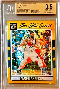 /10 POP 2 BGS 9.5 Marc Gasol 2016-17 Optic 1st Year Gold Prizm Elite Series Holo - Picture 1 of 5