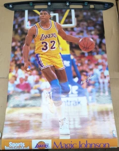 Sports Illustrated 34" x 23" Magic Johnson LA Lakers NBA Basketball 7443 - Picture 1 of 4