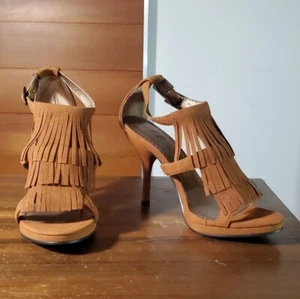 Ellie Gr. 5 Sioux Sandalen Pumps Fransen Quaste High Heels Boho Western Schwein Wildleder - Bild 1 von 8