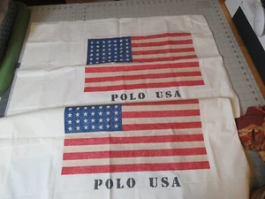 VIER POLO RALPH LAUREN Kissenhülle amerikanische Flagge Standard Baumwolle Vintage hergestellt in den USA - Bild 1 von 6