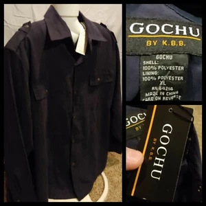 NEW Mens Gochu By K.B.B. Long Sleeve Snap Velvet Feel Shirt Size XL NWT - Picture 1 of 12