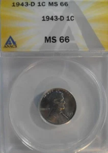 1943 D Lincoln Cent BU MS 66, Three coin are available - Picture 1 of 6