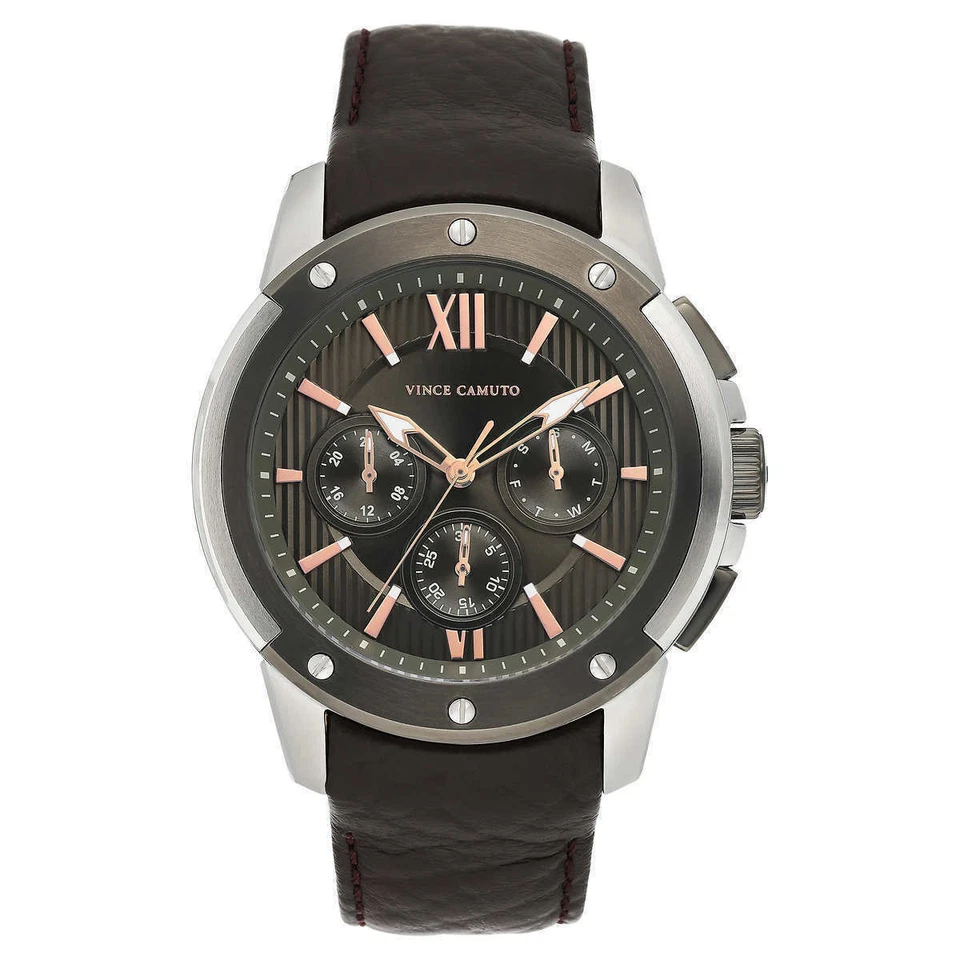 Vince Camuto Vc/1129dgsv Men's 46mm Multi Function Stainless Steel Watch
