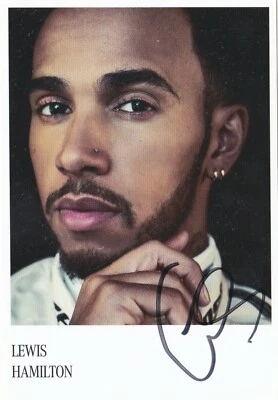 Lewis Hamilton 7X F1 WORLD CHAMPION MERCEDES signed 10x15 card 2017 - Image 1 of 2