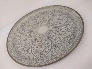 Beautiful Vintage Fabcraft Islamic Venetian Round Metal Serving Tray 13.5" - Picture 1 of 22