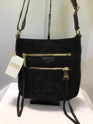 Bolsa tiracolo aimee kestenberg couro náilon preto com alça de guitarra e bolsa de pó - Imagem 1 de 4