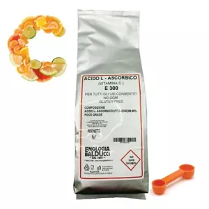 **KG.1 VITAMINA C ACIDO ASCORBICO PURO 100% + OMAGGIO DOSATORE 1/2 GRAMMI - E300 - Foto 1 di 1