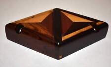 Handmade Diamond Shaped Trinket Box with 2 Doors Multi-Types of Wood 8"