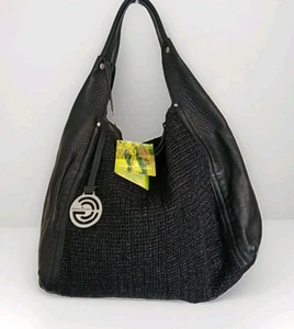 GIANNI CONTI Black Shoulder Slouchy Bag Mesh Leather Brand New With Tags. - Picture 1 of 10