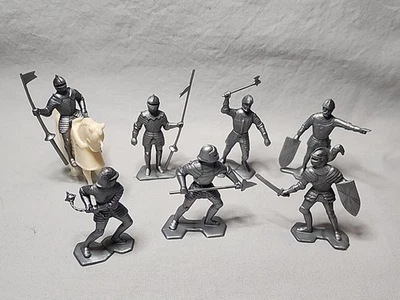 Juego de 7 Caballeros y Vikingos Marx Años 60 Más Un Caballo Blanco Foto 1 de 4