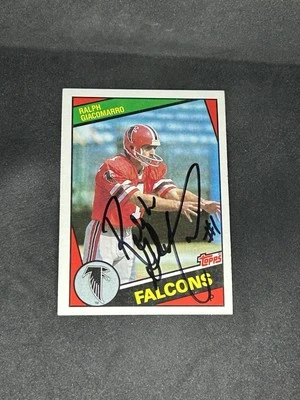 Ralph Giacomarro 1984 Topps #214 Atlanta Falcons Auto Autographed Signed RC Card - Image 1 of 3