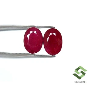 7x5 mm Certified Natural Ruby Oval Cut Pair 2.18 CTS Mozambique Loose Gemstones - Picture 1 of 8
