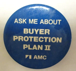 Vintage AMC Buyer Protection Plan II Pinback Button, 3" Durchmesser, ca 1977 - Bild 1 von 2