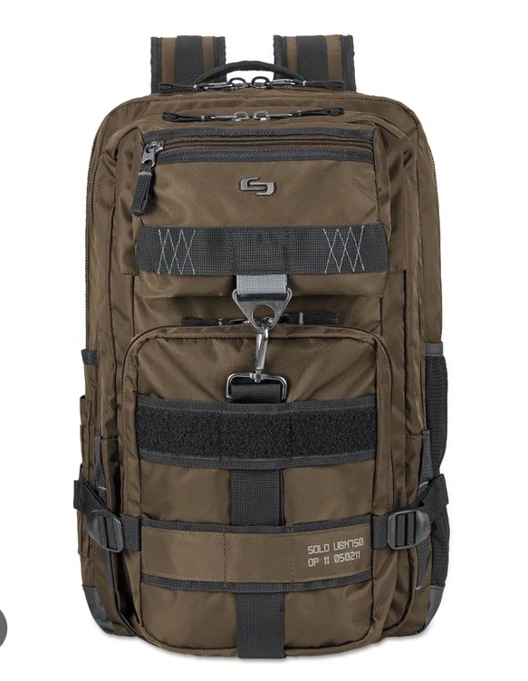 Solo New York Altitude Laptop Backpack Bronze Nylon 17.3” NWT Military Style - Image 1 of 4
